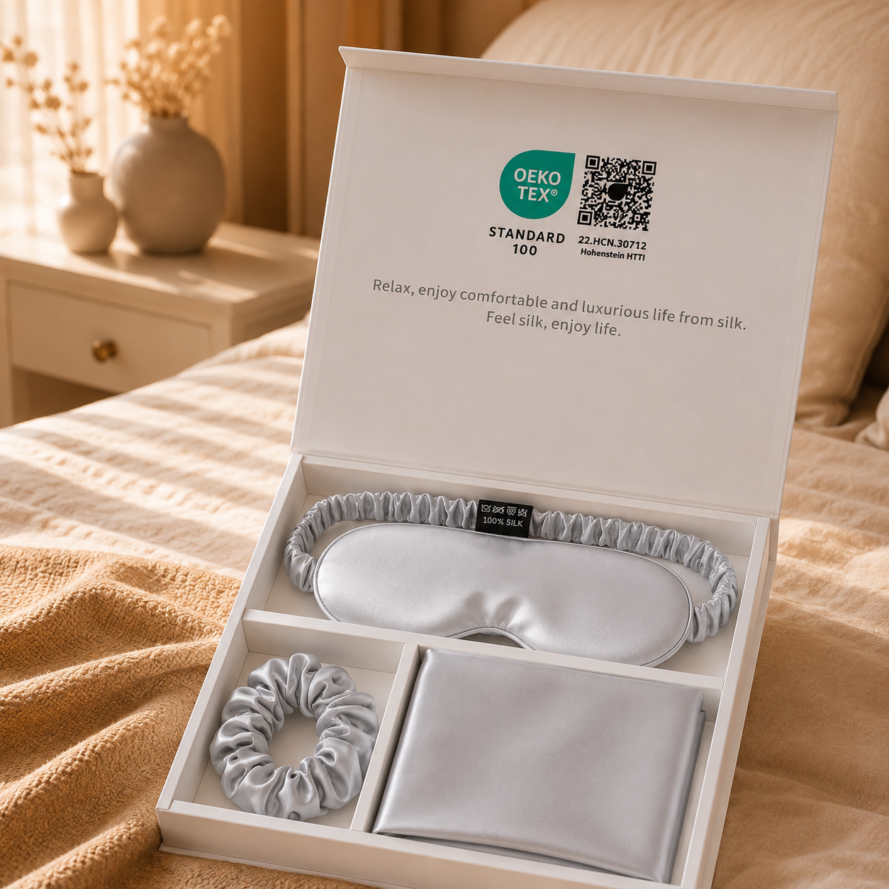 Premium Seiden-Geschenkset aus Maulbeerseide