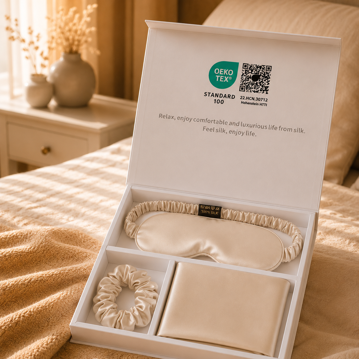 Premium Seiden-Geschenkset aus Maulbeerseide