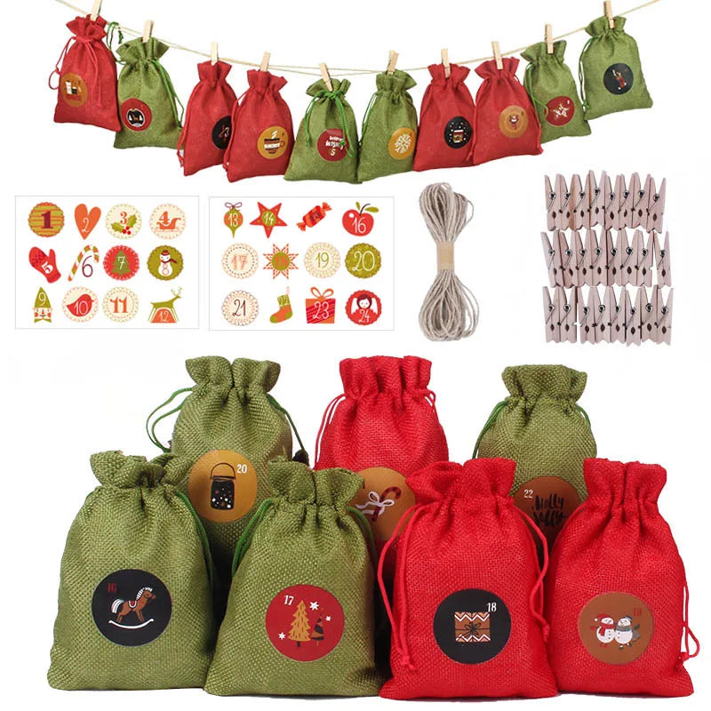 Adventskalender DIY rot und grün