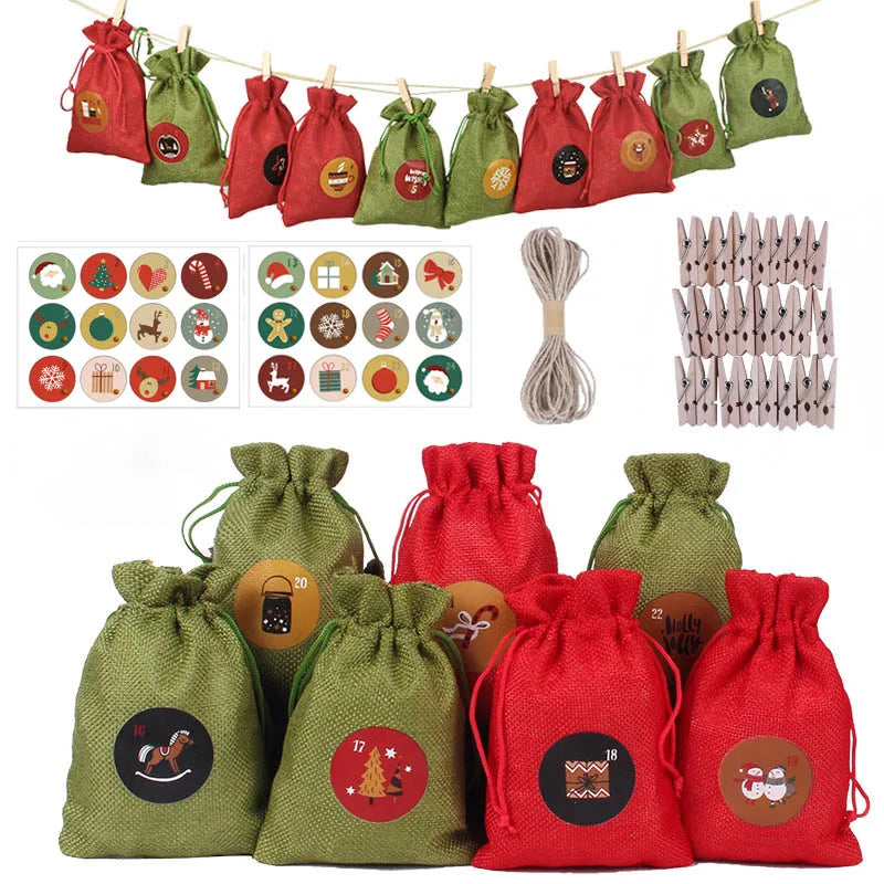 Adventskalender DIY rot und grün