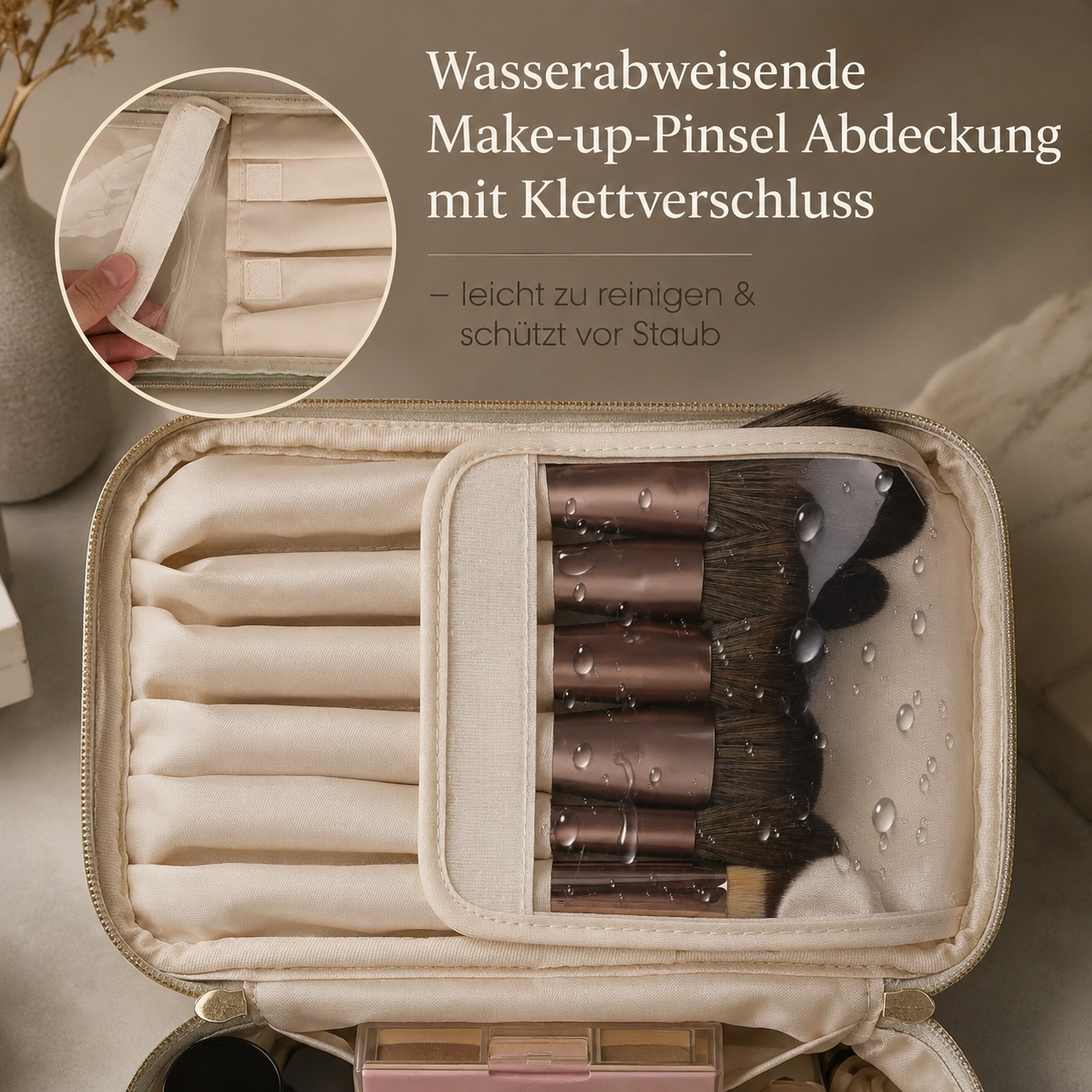 Kosmetiktasche mit Pinselfach